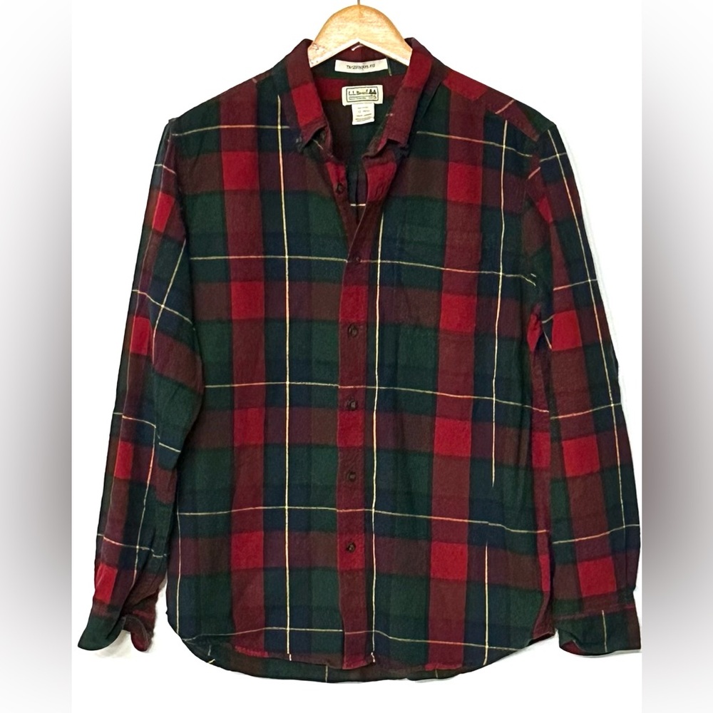 Vintage L.L. Bean Scotch Plaid Casual Winter Flannel Shirt‎ size Medium